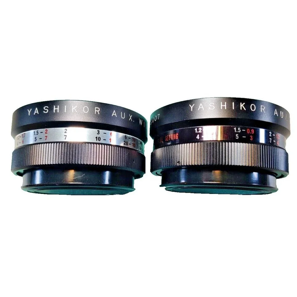 Set Of 2 Yashica Yashikor AUX Wide Angle & Telephoto 1:4 S007 & S008 Lens W/Case